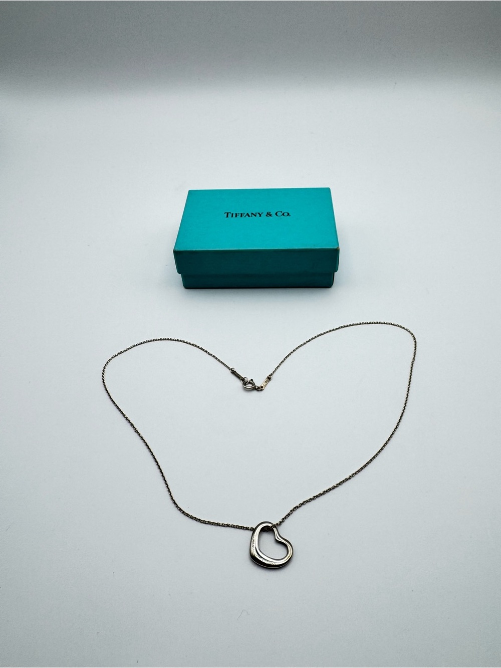 Tiffany & Co. Elsa Peretti Open Heart Pendant Necklace Sterling Silver 925